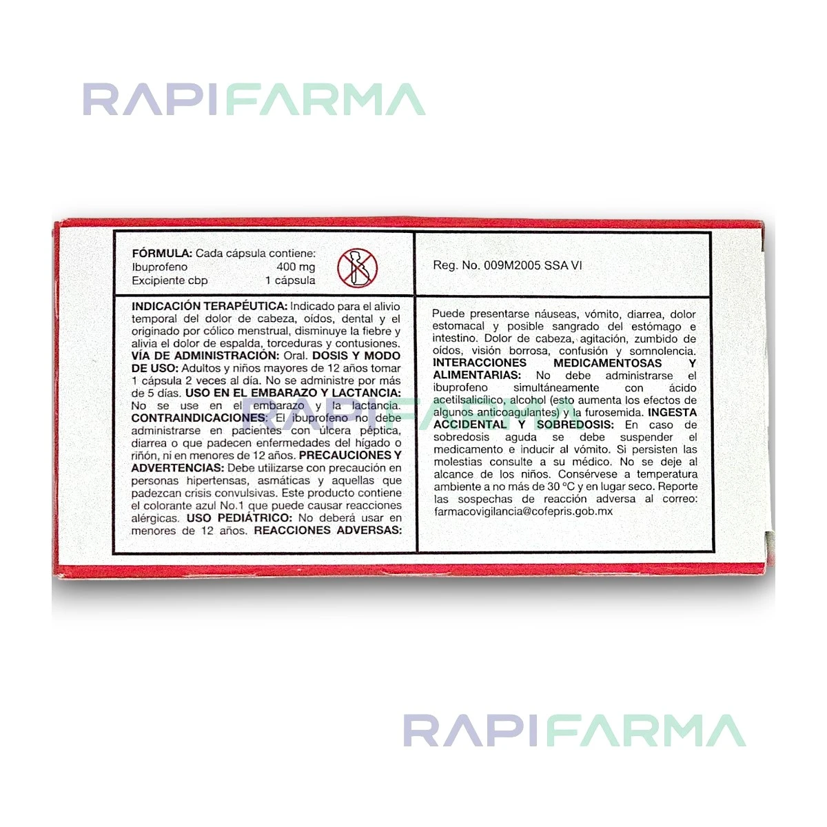 Ibuprofeno 400mg 10tab (Algidol) imagen 2