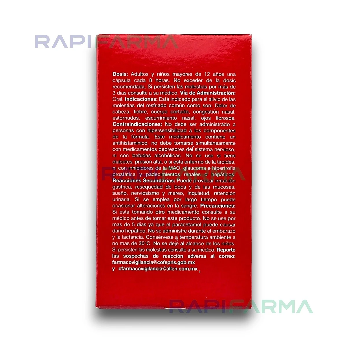 Paracetamol / Cafeína /Fenilefrina /Clorfenamina 12cap imagen 2
