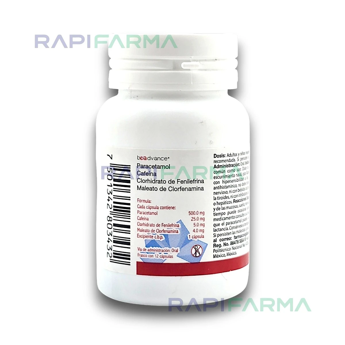 Paracetamol / Cafeína /Fenilefrina /Clorfenamina 12cap