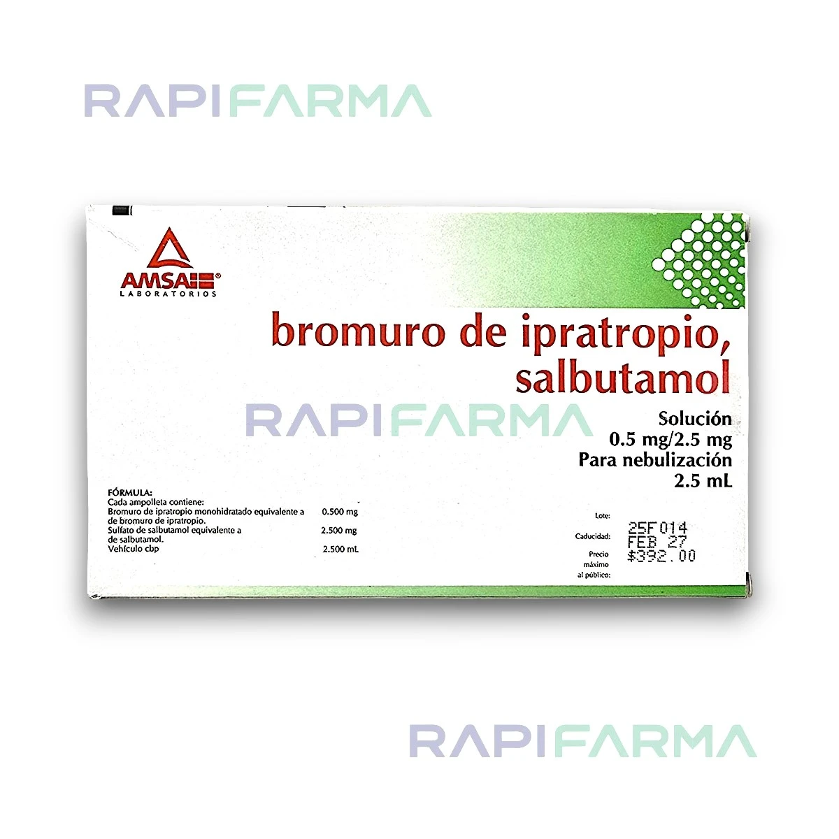 Bromuro de Ipratropio / Salbutamol 10amp Nebulizar imagen 2