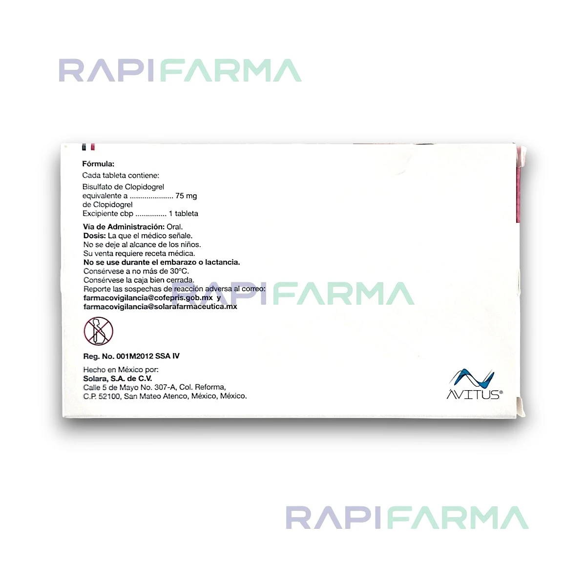 Clopidogrel 75mg 28tab (Cidorix) imagen 2