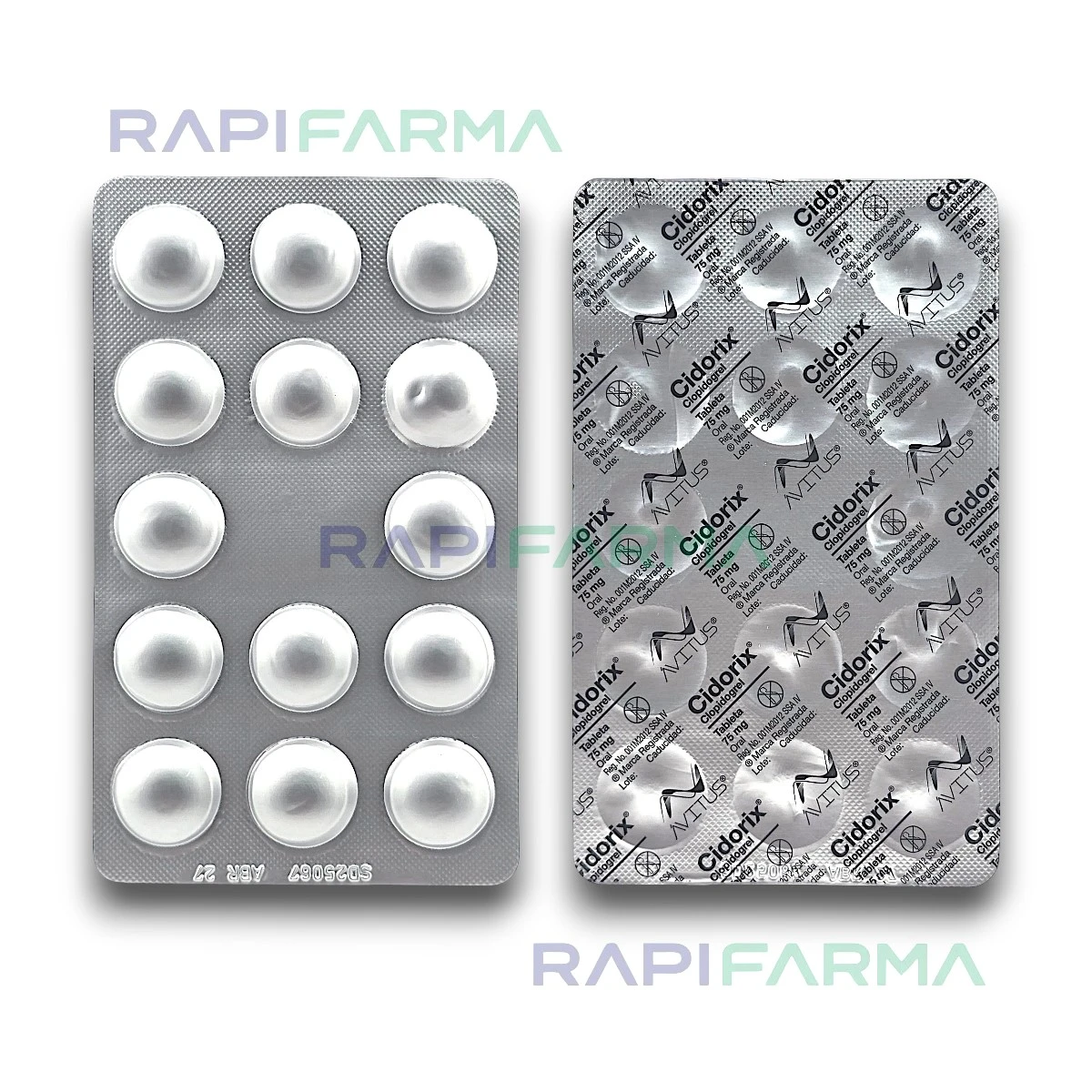 Clopidogrel 75mg 28tab (Cidorix) imagen 3