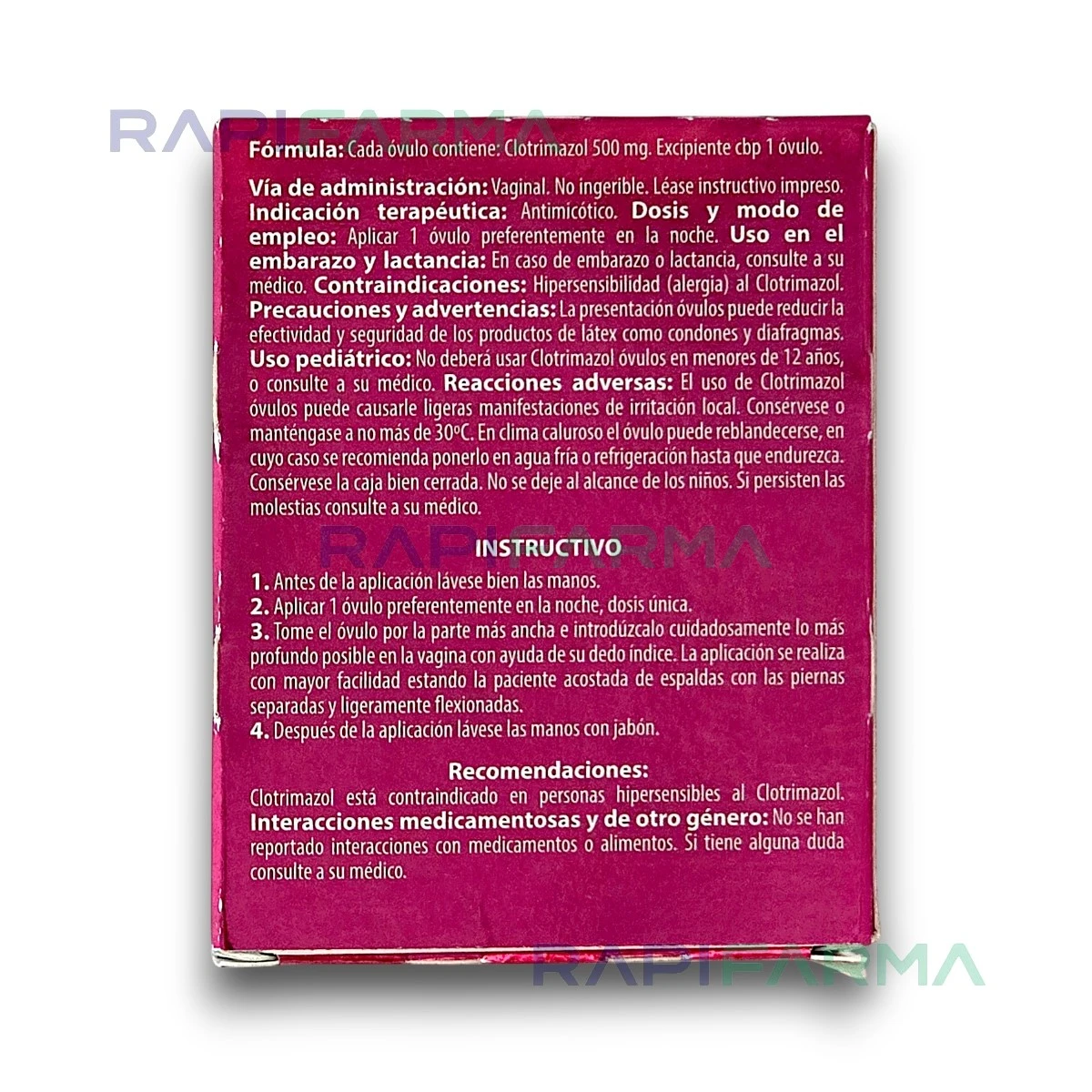 Clotrimazol  500mg 1 Óvulo imagen 2