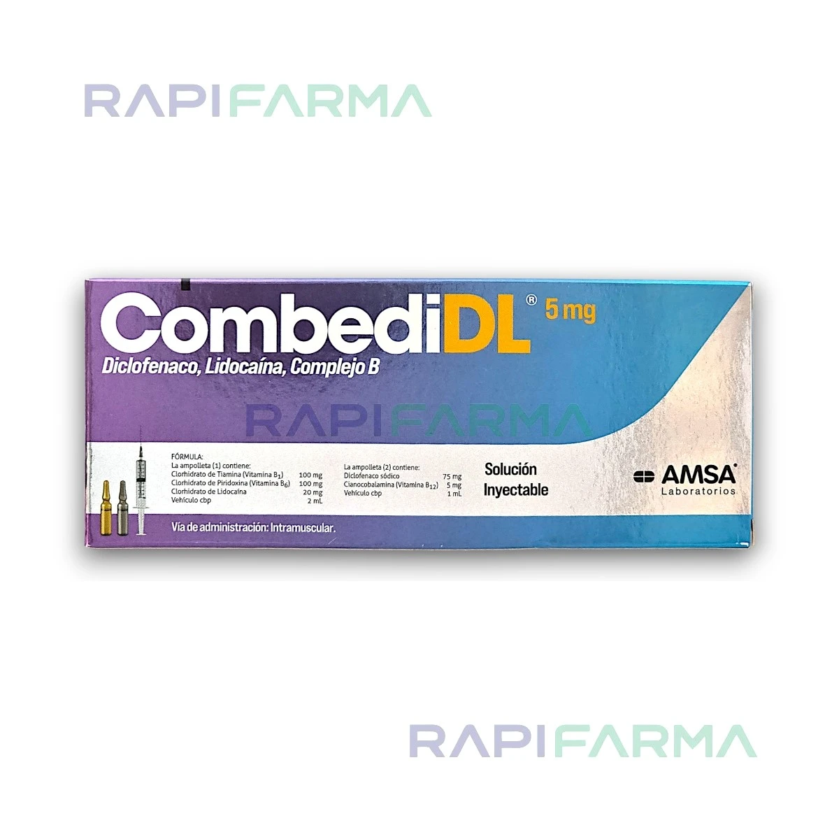 Complejo B, Diclofenaco, Lidocaína INY 3dosis (Combedi DL) imagen 2