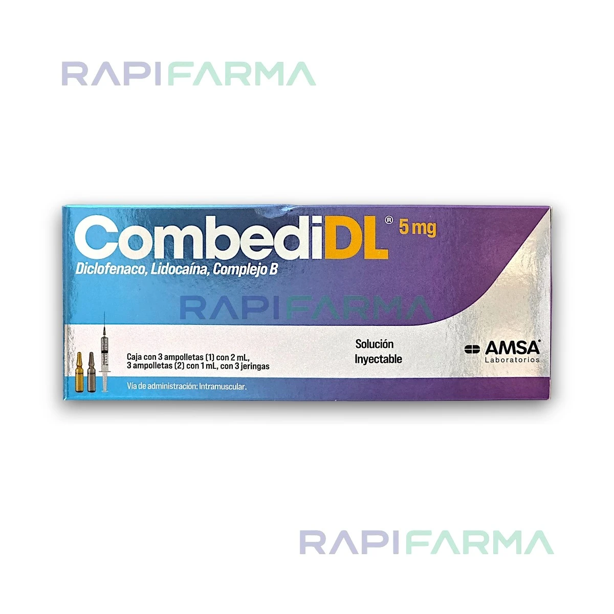 Complejo B, Diclofenaco, Lidocaína INY 3dosis (Combedi DL)