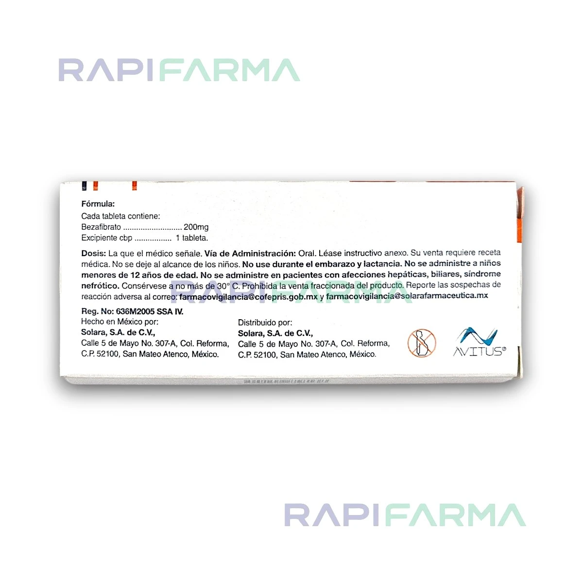 Bezafibrato 200mg 30tab (Fibroxol) imagen 2
