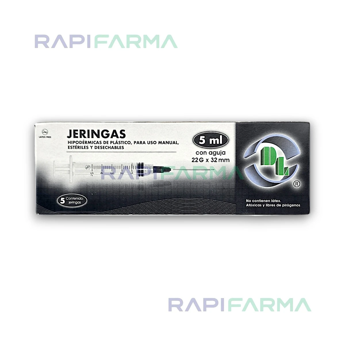 Jeringuillas 5mL  caja 5 unidades