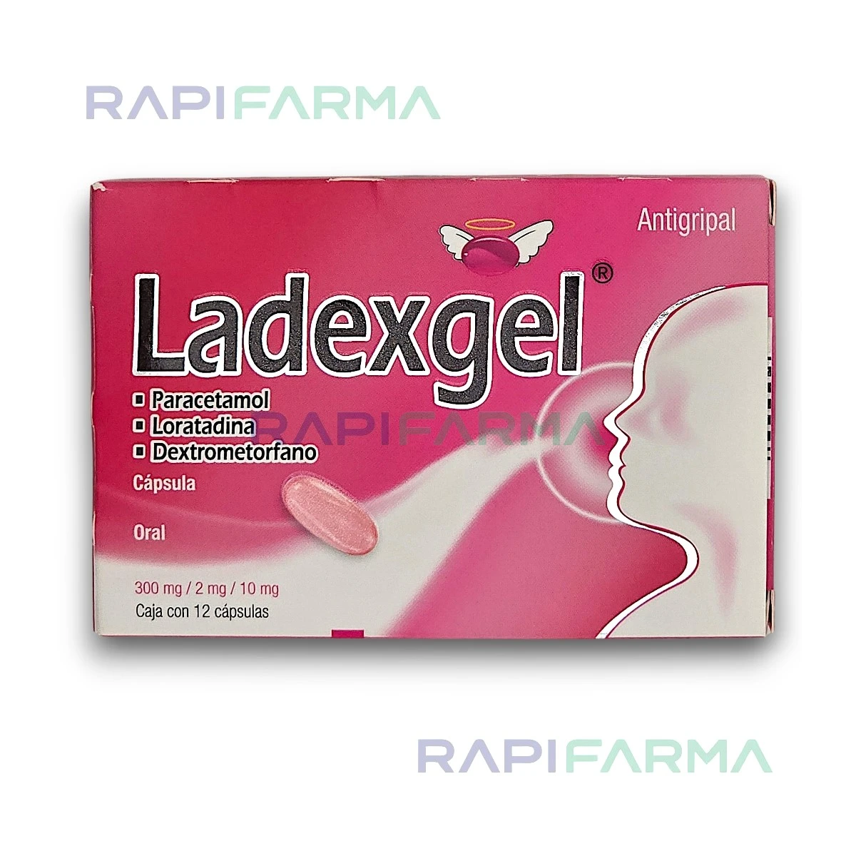 Paracetamol, Loratadina y Dextrometorfano 12cap (Ladexgel)