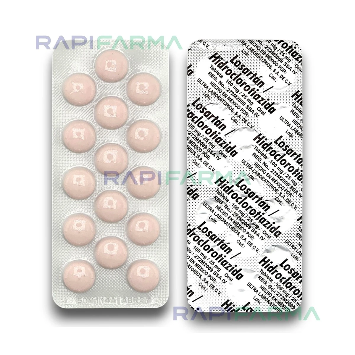 Losartán / Hidroclorotiazida 100 mg / 25 mg imagen 3