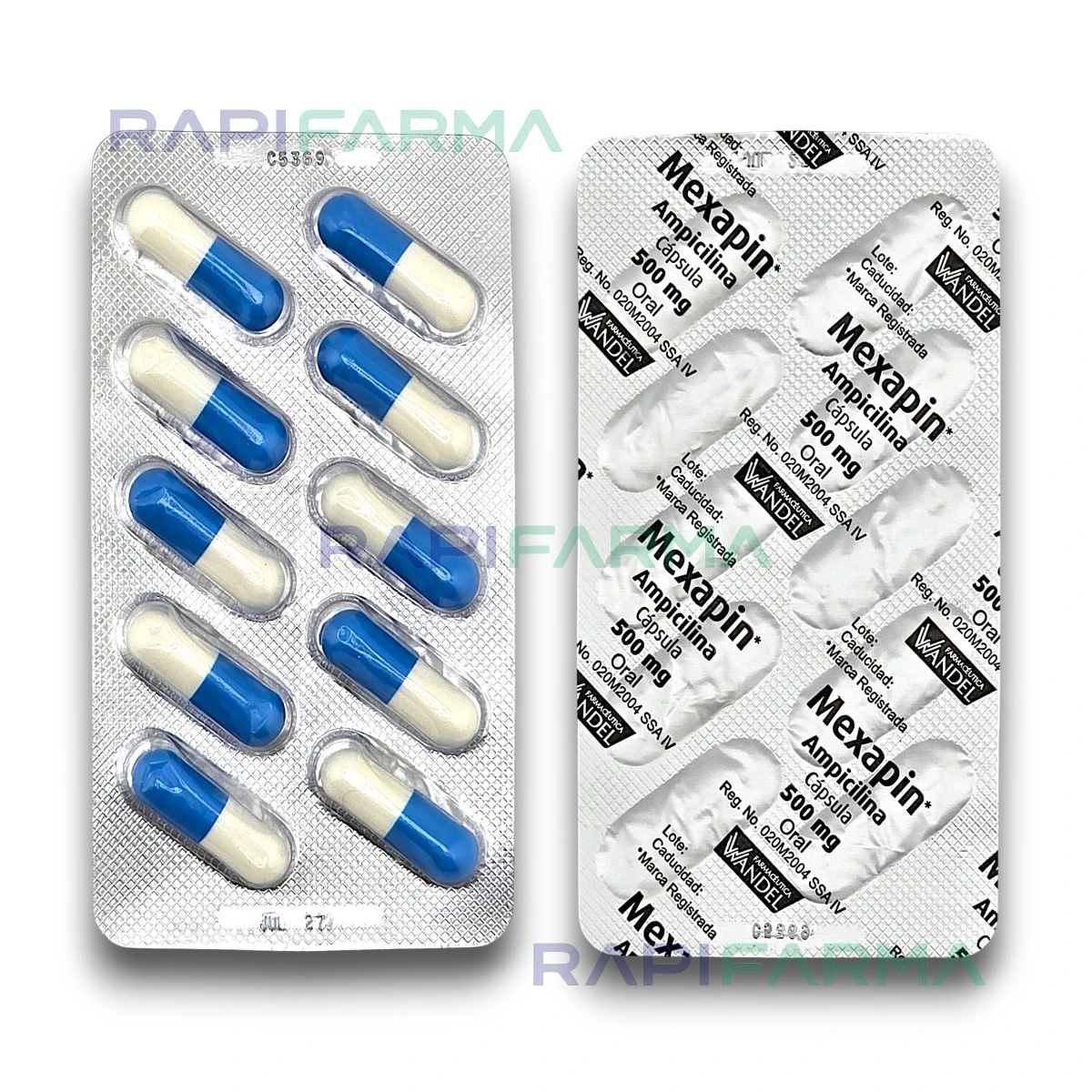 Ampicilina 500mg 20cap (Mexapin) imagen 4