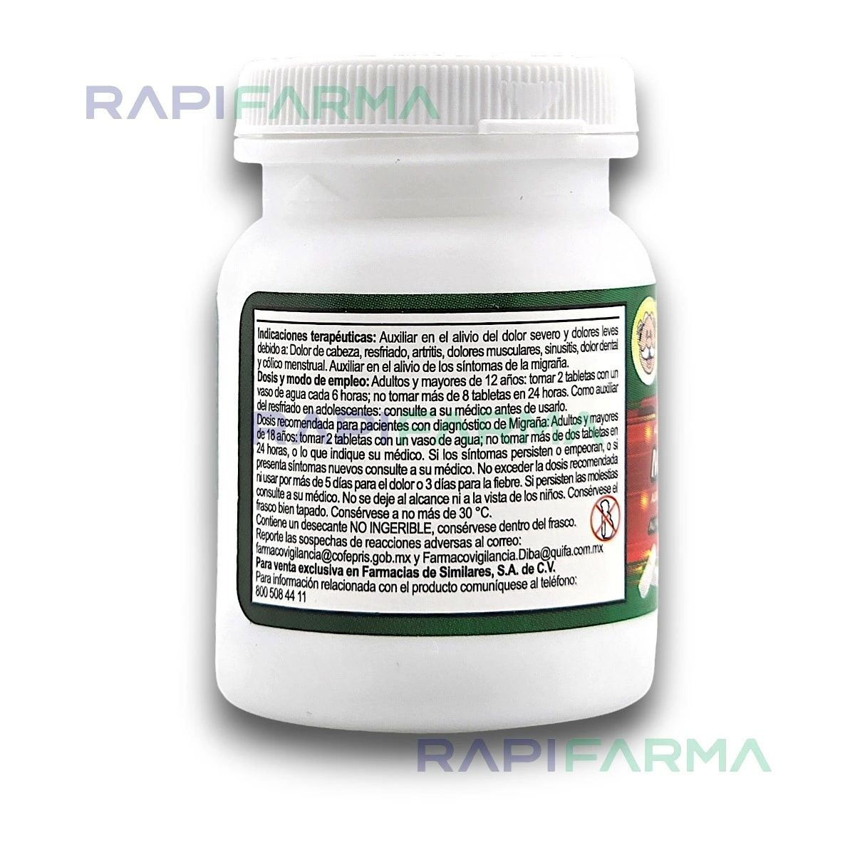 Tabletas para Migraña – Paracetamol, Ácido Acetilsalicílico y Cafeína (250 mg / 250 mg / 65 mg) imagen 4