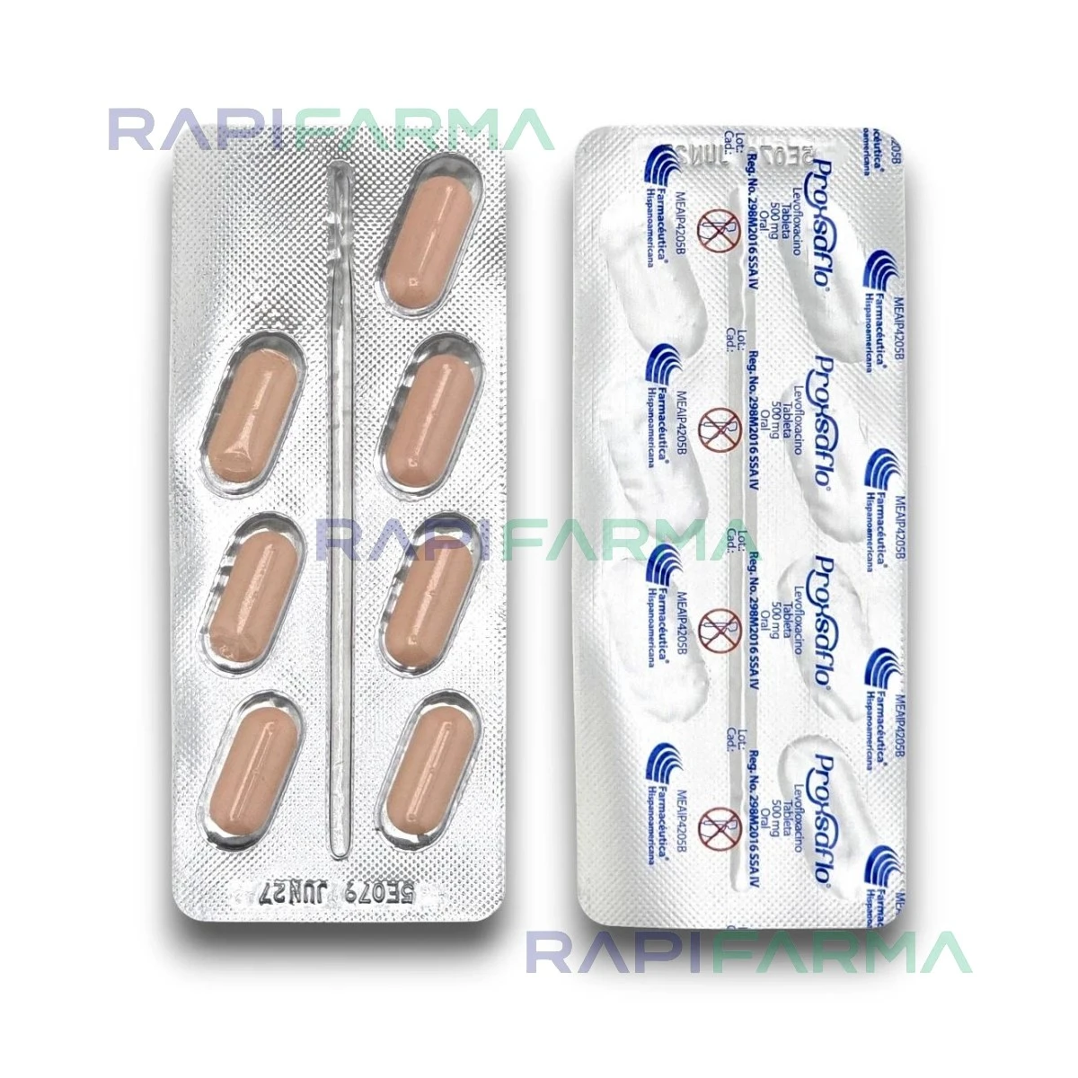 Levofloxacino 500mg 7tab  (Proxsaflo) imagen 3