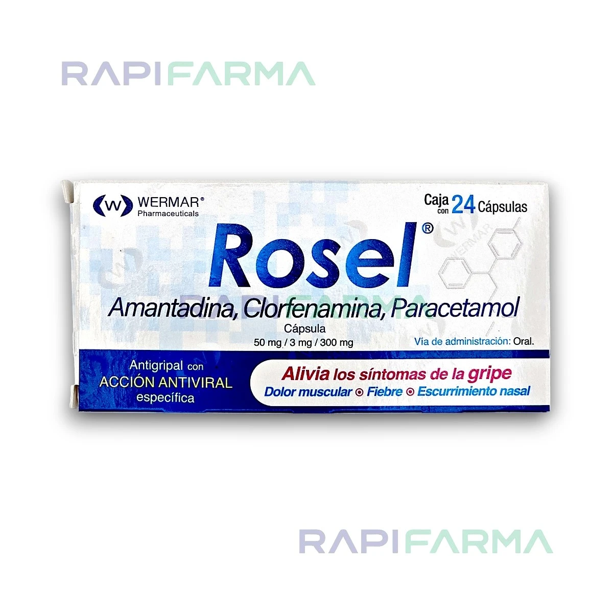 Amantadina /Clorfenamina/Paracetamol 24cap (Rosel)