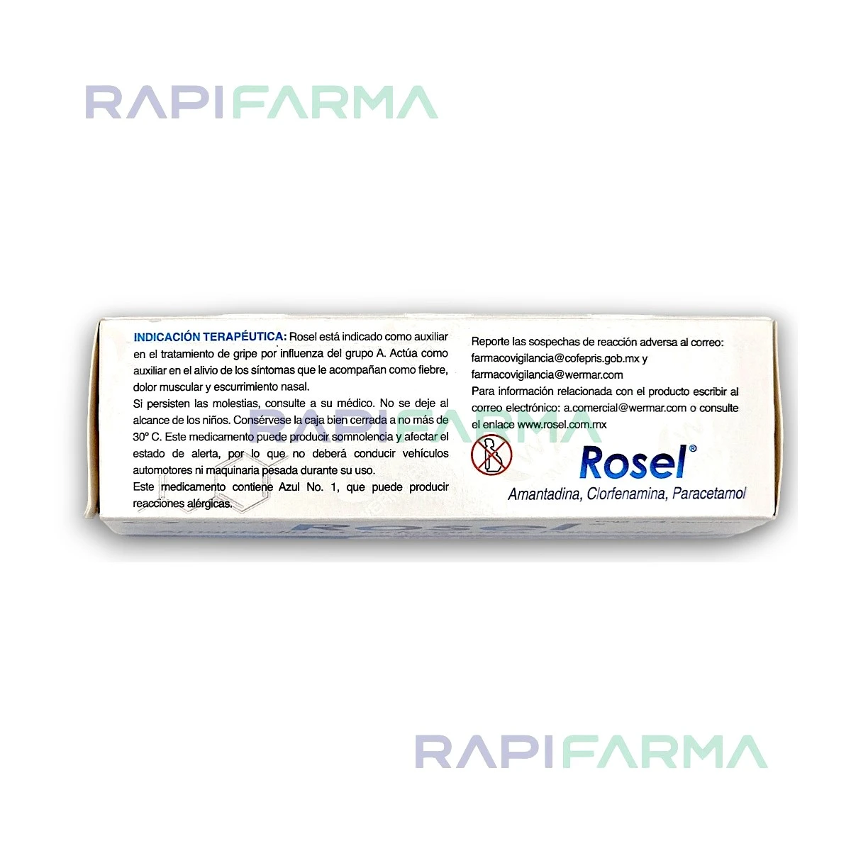 Amantadina /Clorfenamina/Paracetamol 24cap (Rosel) imagen 3