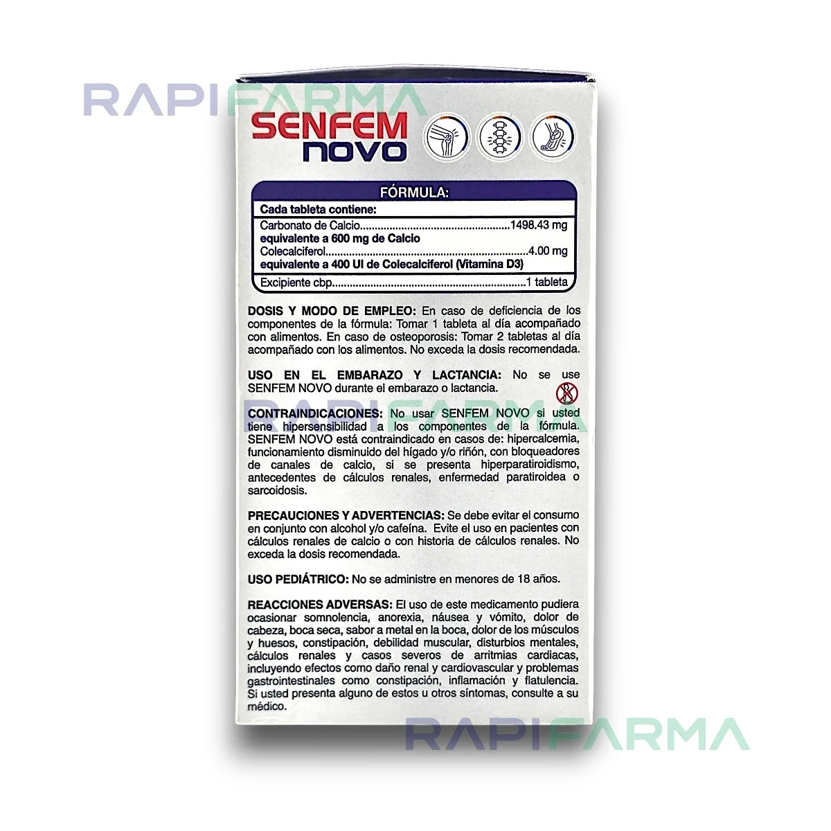 Calcio / Vitamina D3 60tab  (Senfem Novo) imagen 2