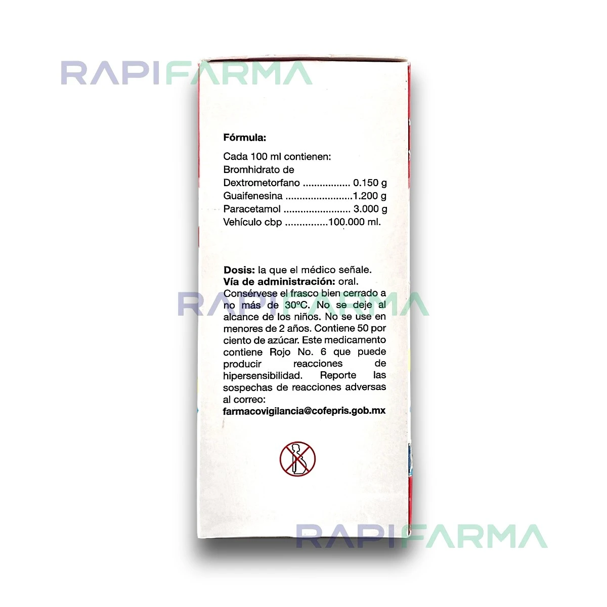 Tusilen Pediátrico Jarabe (Dextrometorfano 0.150 g, Guaifenesina 1.2 g y Paracetamol 3 g) imagen 2