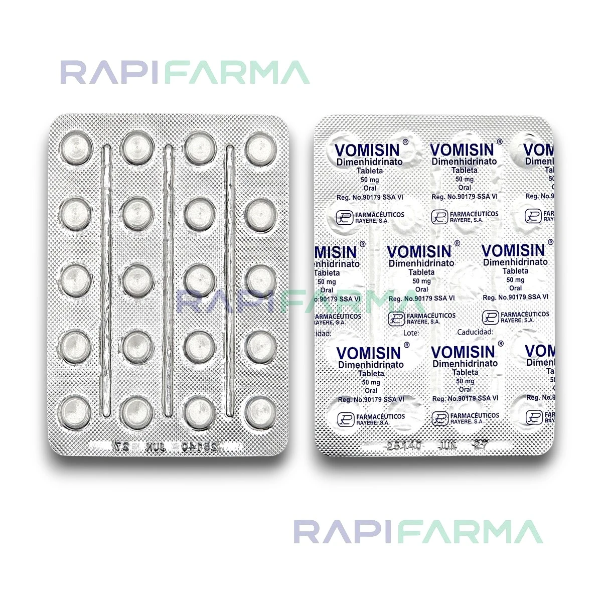 Dimenhidrinato 50mg 20tab (Vomisin Gravinol) imagen 4