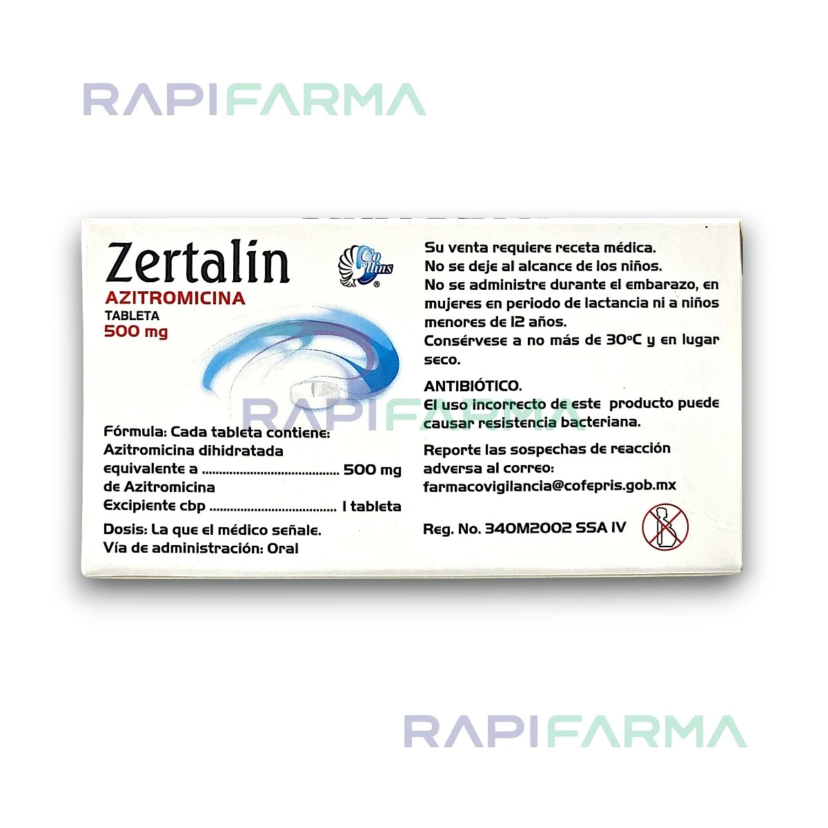 Azitromicina 500mg 3tab (Zertalin) imagen 2
