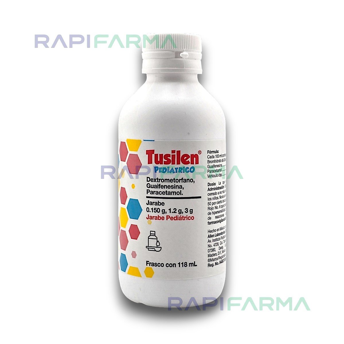 Dextrometorfano, Guaifenesina, Paracetamol 118ml (Tusilen Pediátrico) imagen 3