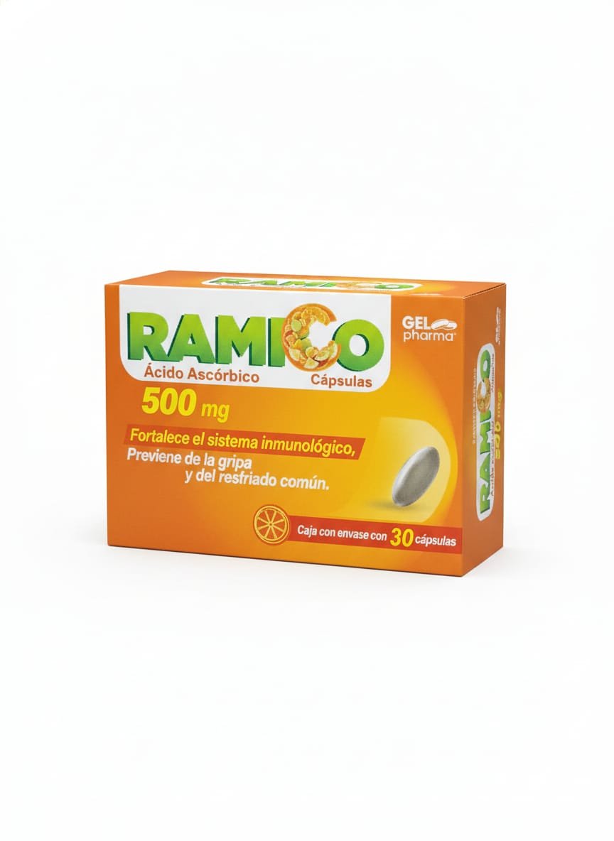 Ácido Ascórbico Vitamina C 500mg 30cap .(Ramico)